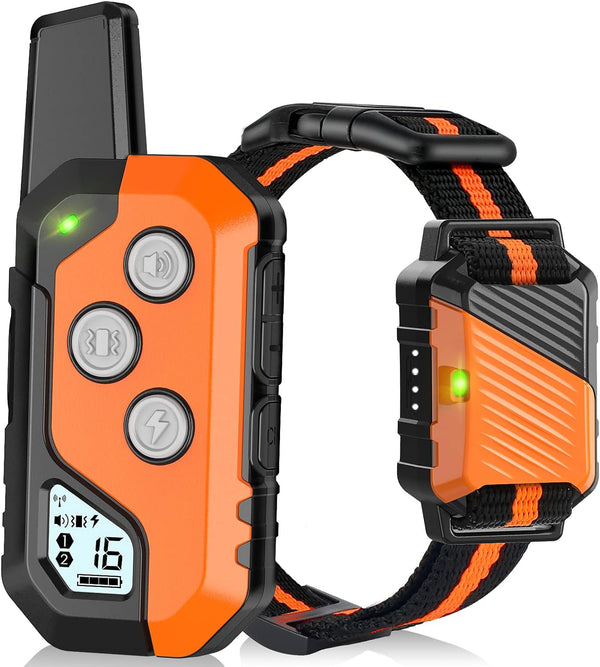 Dog Shock Collar, IP67 Waterproof Dog Training Collar with Remote, 3 Training Modes, Shock, Vibration and Beep, Rechargeable Electric Shock Collar for Large Medium Small Dog