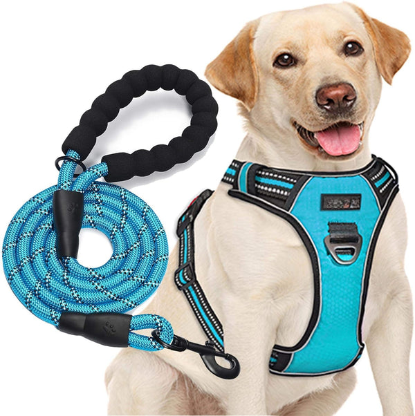 MAIYUE No Pull Dog Harness Adjustable Reflective Oxford Easy Control Medium Large Dog Harness